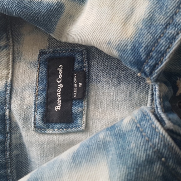 Barney Cools Men's Bleached B Rigid Blue White Jean Jacket Size M - Picture 2 of 16